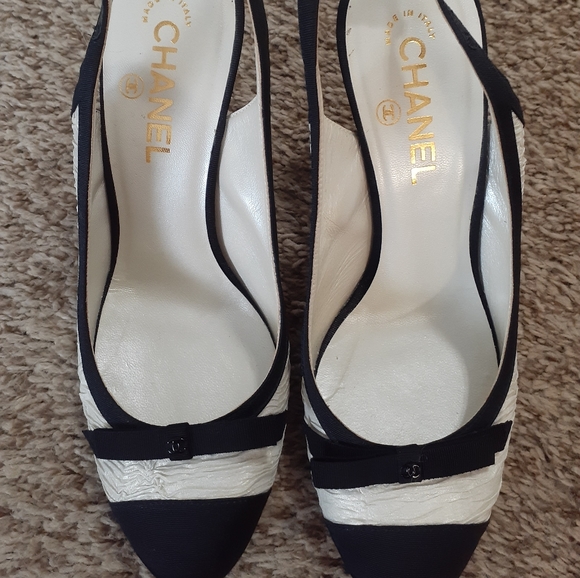 Authentic Chanel escarpins slingback shoes - Picture 10 of 13
